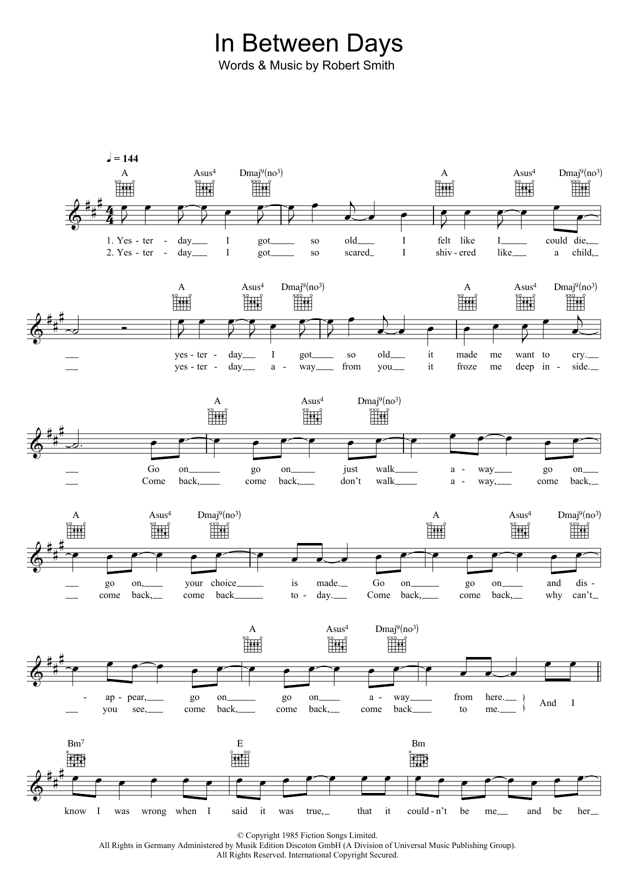 Produktgalerie: Seite 1 von 1 In Between Days, The Cure, Melodieinstrument