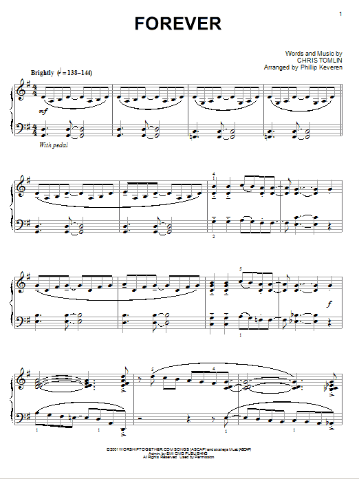 Produktgalerie: Seite 1 von 1 Forever [Jazz version] (arr. Phillip Keveren), Chris Tomlin, Klavier