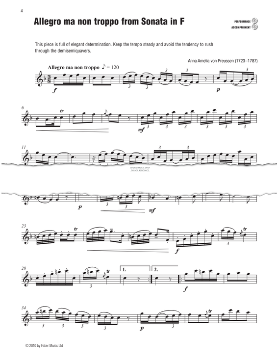 Product gallery: Page 1 of 1 Allegro ma non troppo from 'Sonata in F', Anna Amelia von Preussen