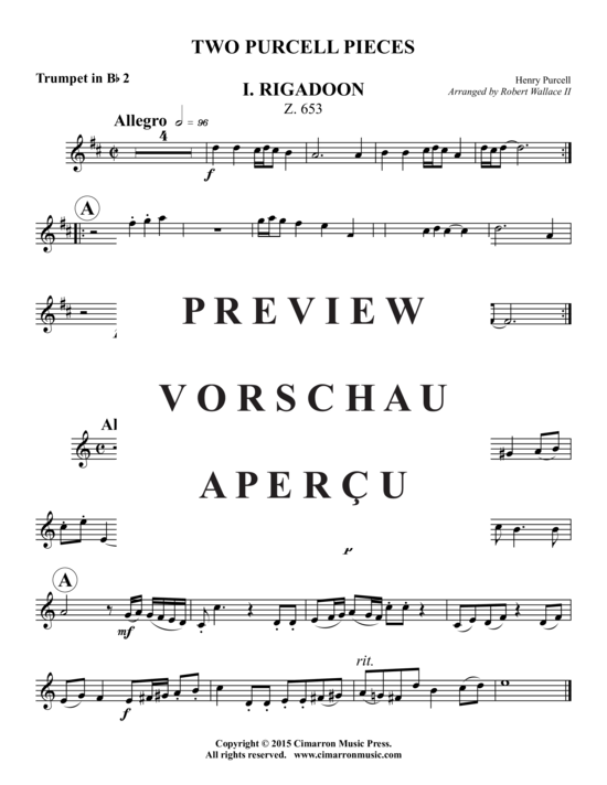 Produktgalerie: Seite 5 von 8 Two Purcell Pieces , , (Blechbläserquartett)