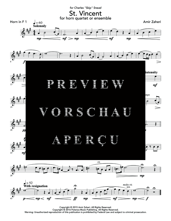 Produktgalerie: Seite 10 von 11 St. Vincent, , (Horn Quartett oder Ensemble)