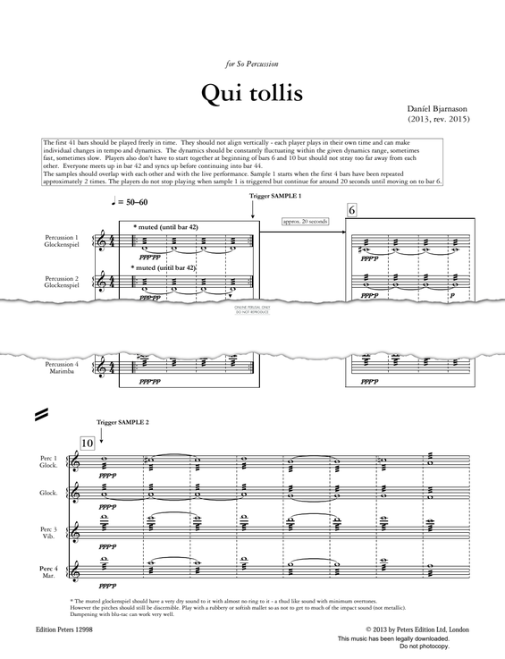 Produktgalerie: Seite 1 von 1 Qui tollis, Daníel Bjarnason, Percussion