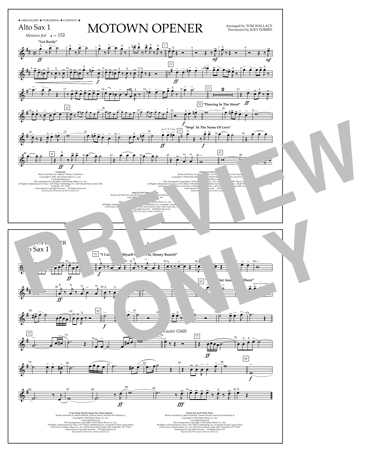 Product picture to: Motown Theme Show Opener (arr. Tom Wallace) - Alto Sax 1