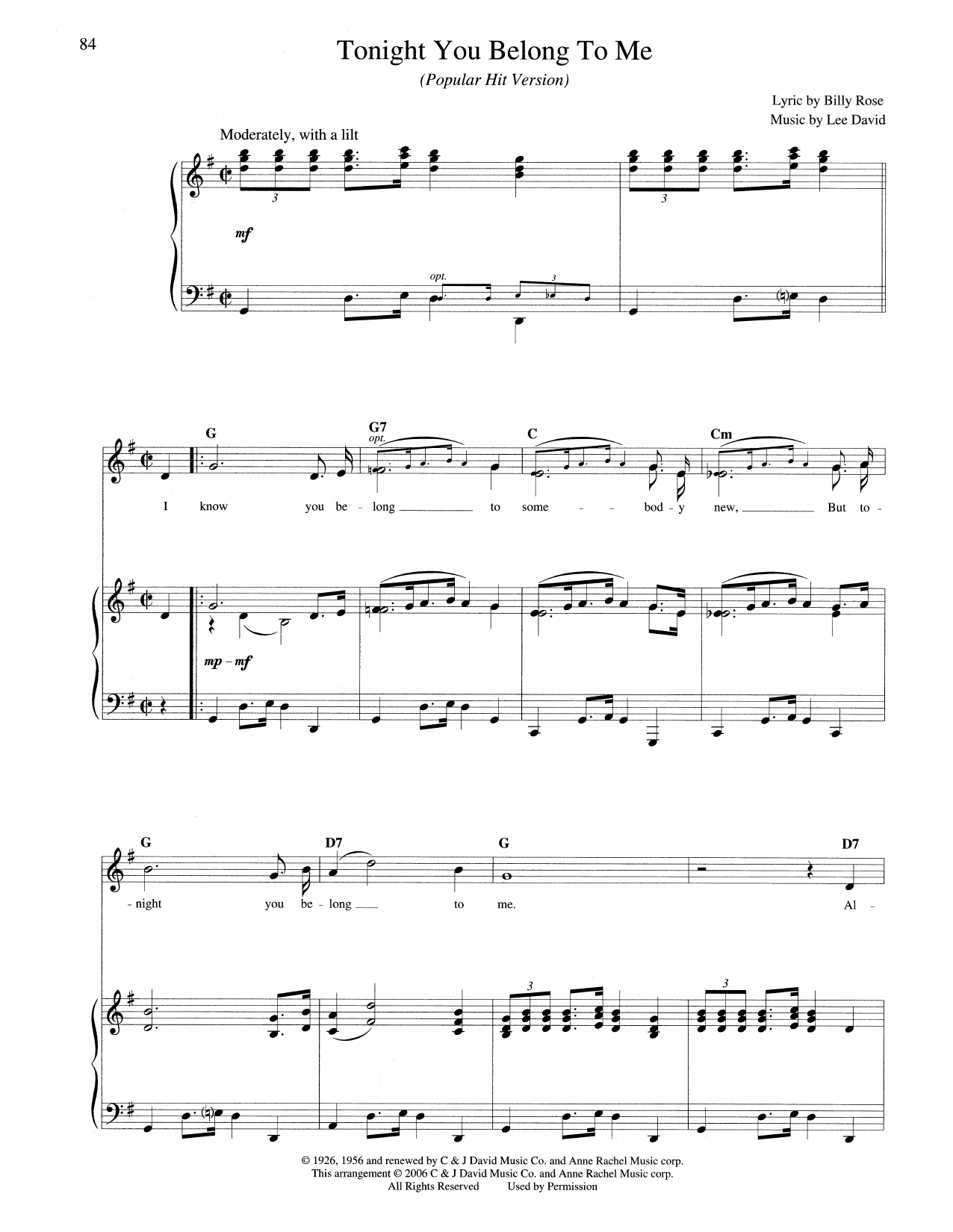 Produktbild zu: Tonight You Belong To Me