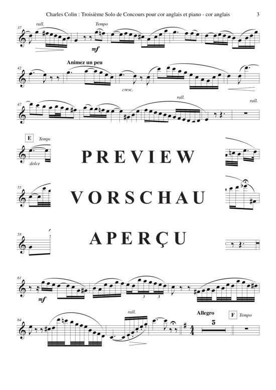 Produktgalerie: Seite 17 von 19 Solo de Concours no. 3, opus 40 , , (Englischhorn in F + Klavier)