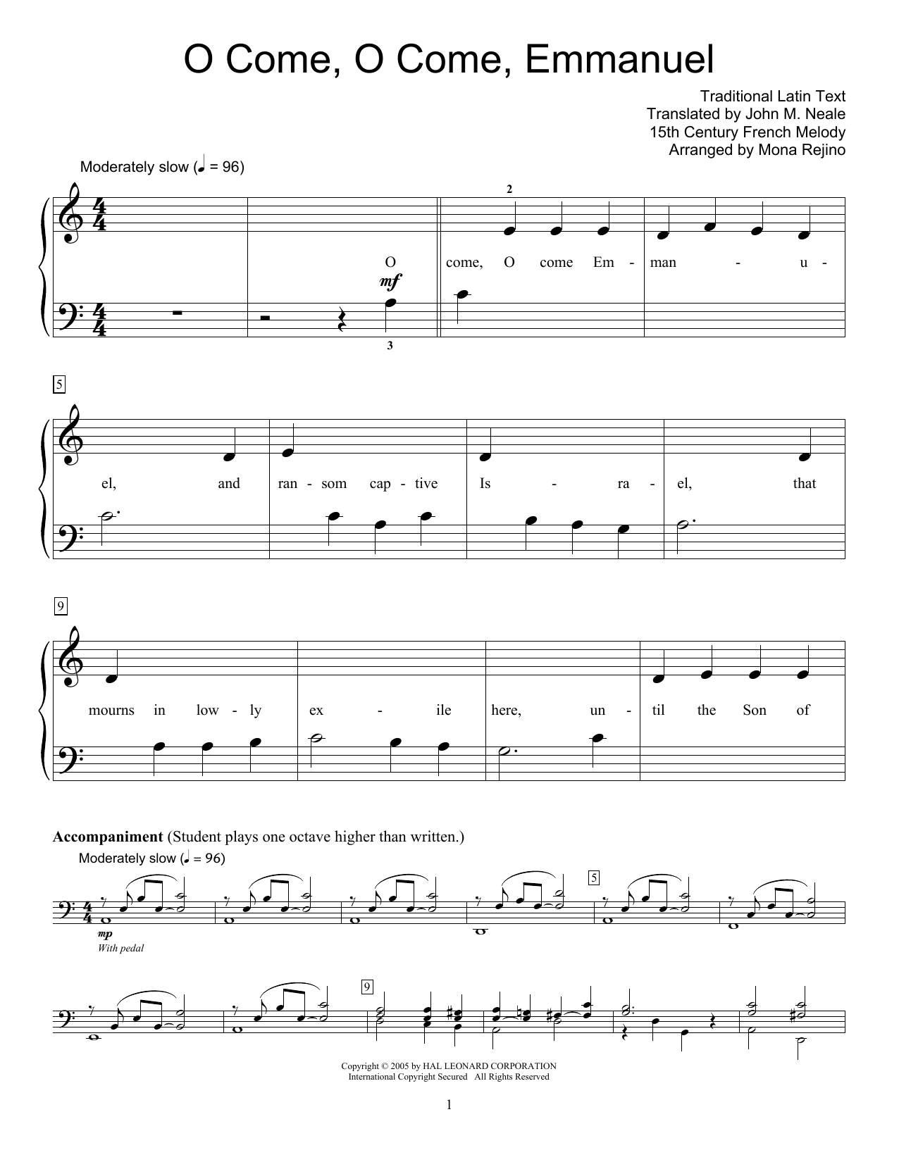 Product gallery: Page 1 of 1 O Come, O Come, Emmanuel, 15th Century French Melody