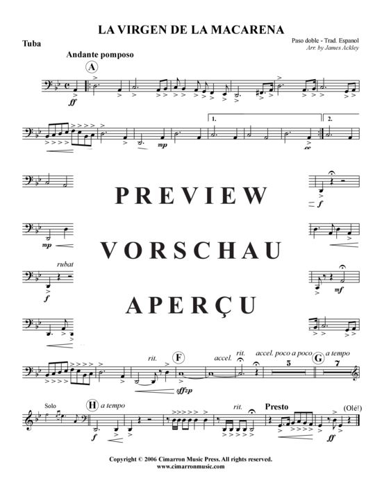 Product gallery: Page 12 of 12 La Virgen de la Macarena , , (trumpet + brass quintet)