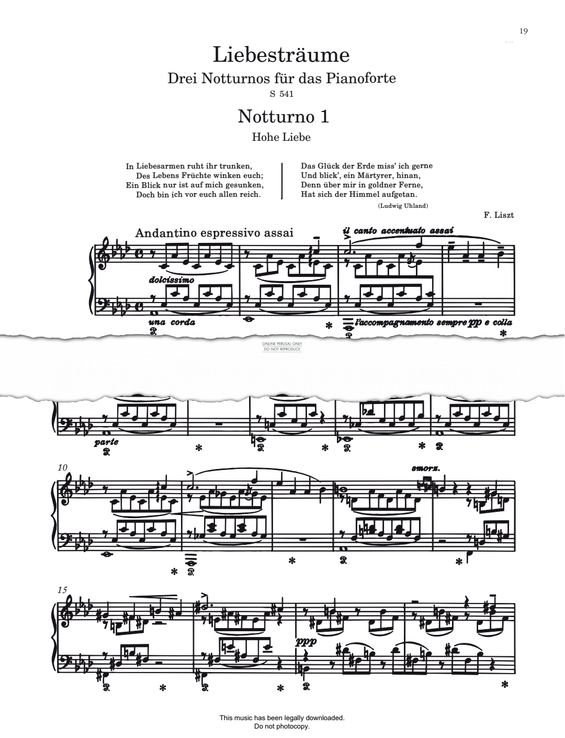 Product picture to: Liebestraume No.1 in A Flat Major S541