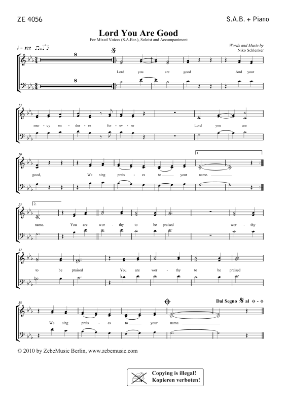 gallery: Lord You Are Good, , Gemischter Chor SAB, Solo und Klavier