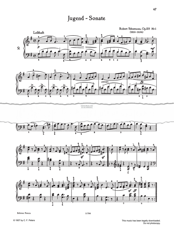 Produktgalerie: Seite 1 von 1 Jugend-Sonate G-major, Op. 118, No. 1, Robert Schumann, Klavier