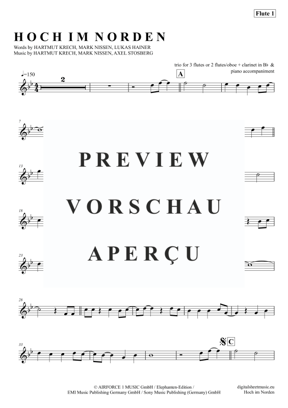 Produktgalerie: Seite 8 von 11 Hoch im Norden, Santiano, (Flöten Trio + Klavier)
