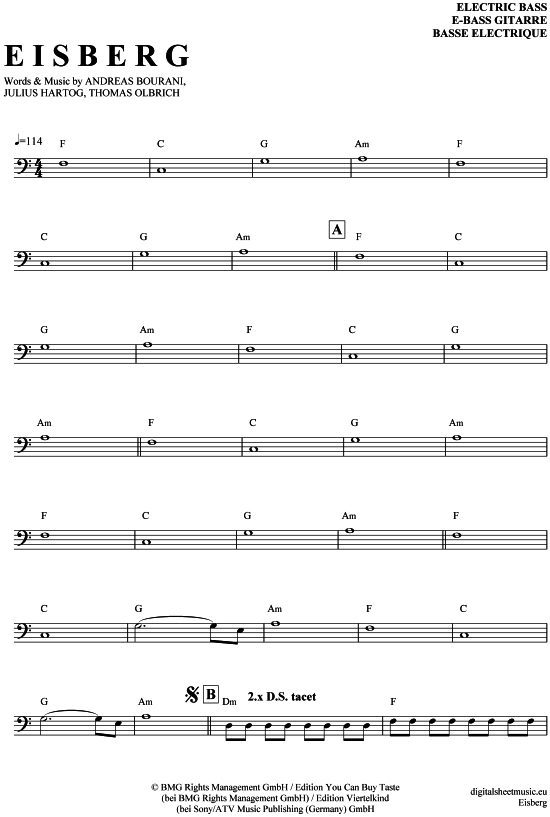 Product gallery: Page 1 of 4 Eisberg , Bourani, Andreas, Bass Guitar