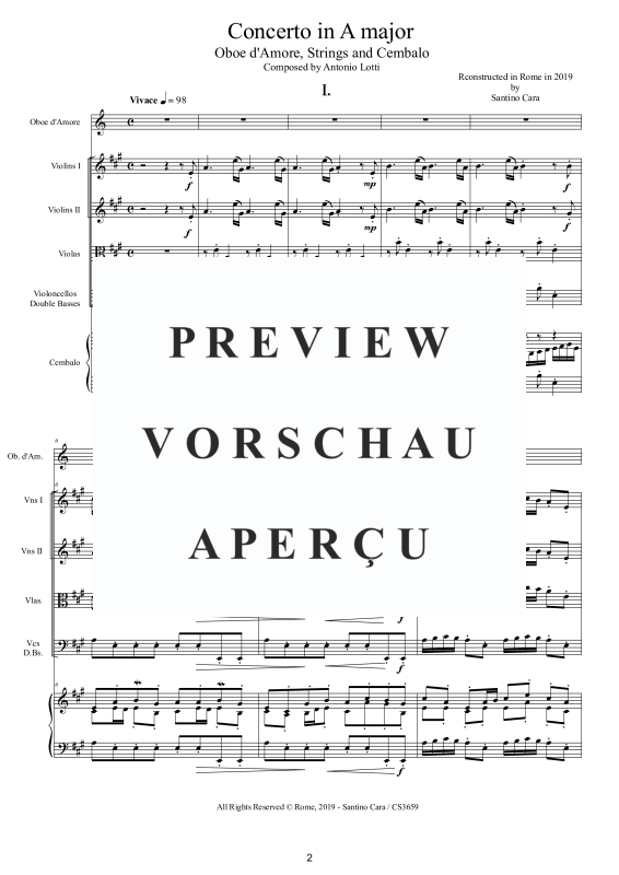 Produktgalerie: Seite 3 von 11 Concerto in A major, , Oboe d'Amore und Kammerorchester