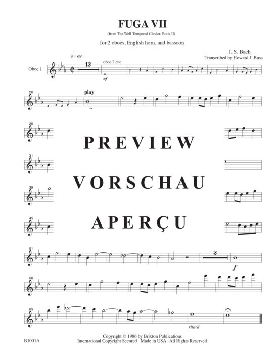 gallery: Fuga VII , , (2 Oboen, Englischhorn und Fagott)