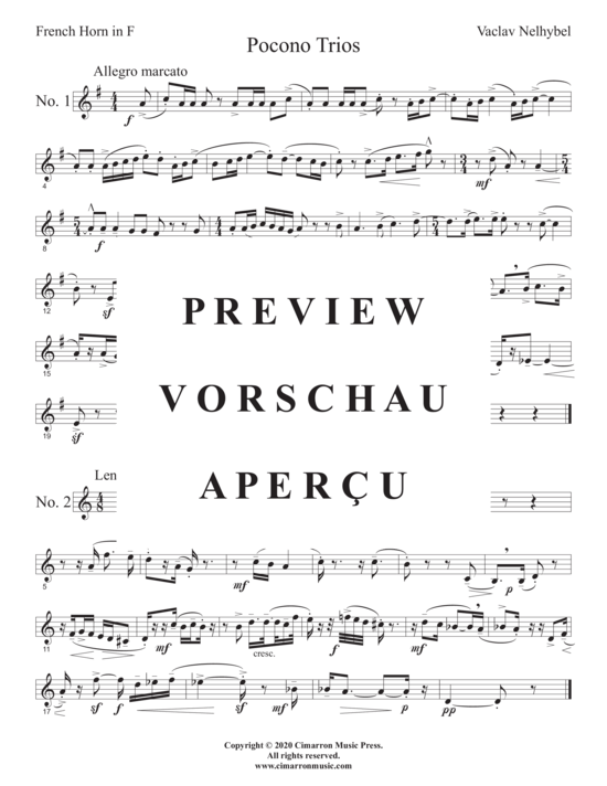Produktgalerie: Seite 17 von 21 Pocono Trios , , (Trio für Trompete in B, Horn/Trompete in B + Posaune/Euphonium)
