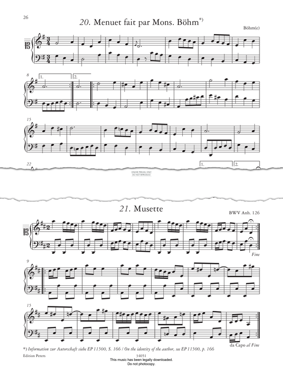 Product picture to: Musette BWV Anh. 126 (from 'The Anna Magdalena Notebook 1725')
