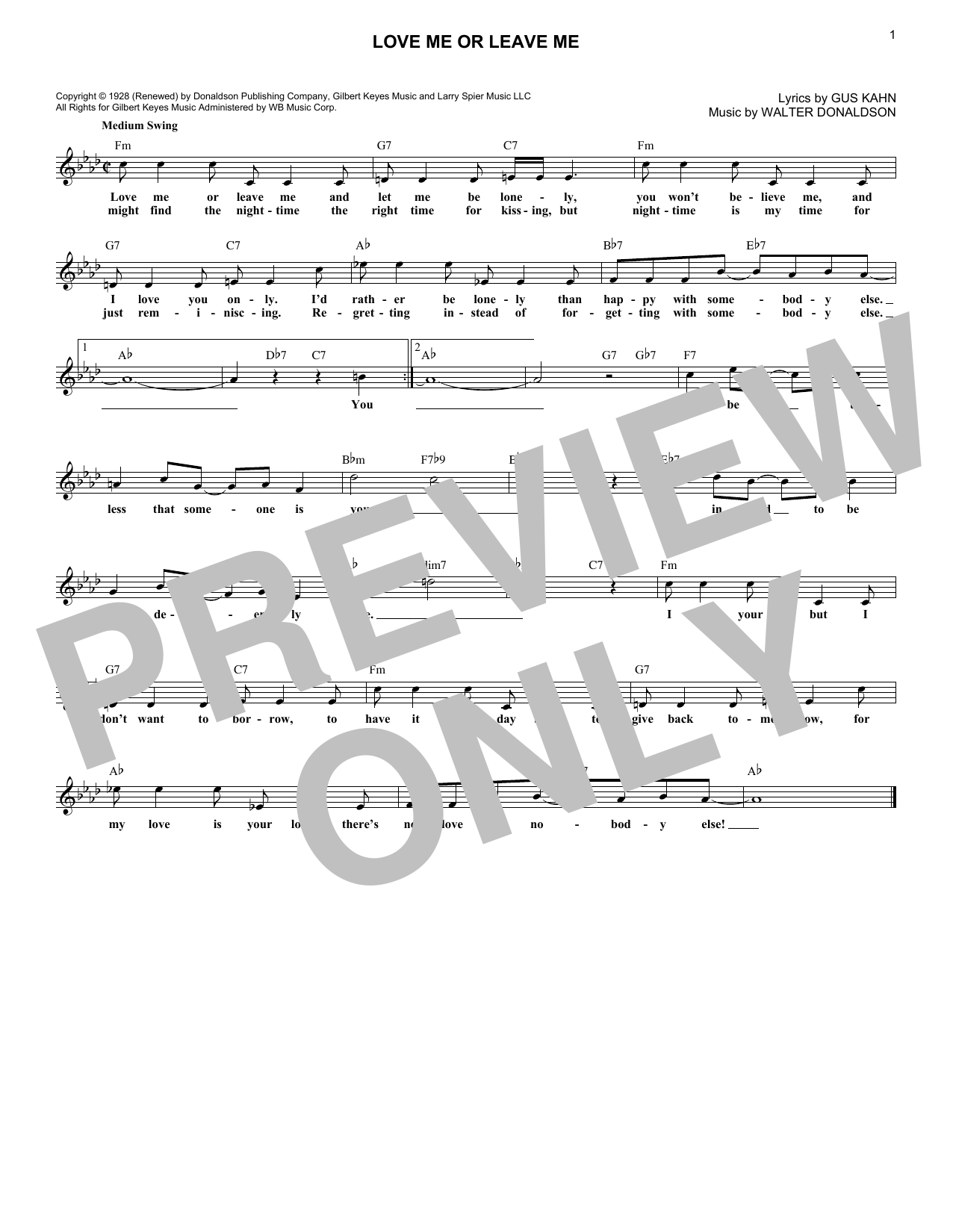 Product gallery: Page 1 of 1 Love Me Or Leave Me, Gus Kahn