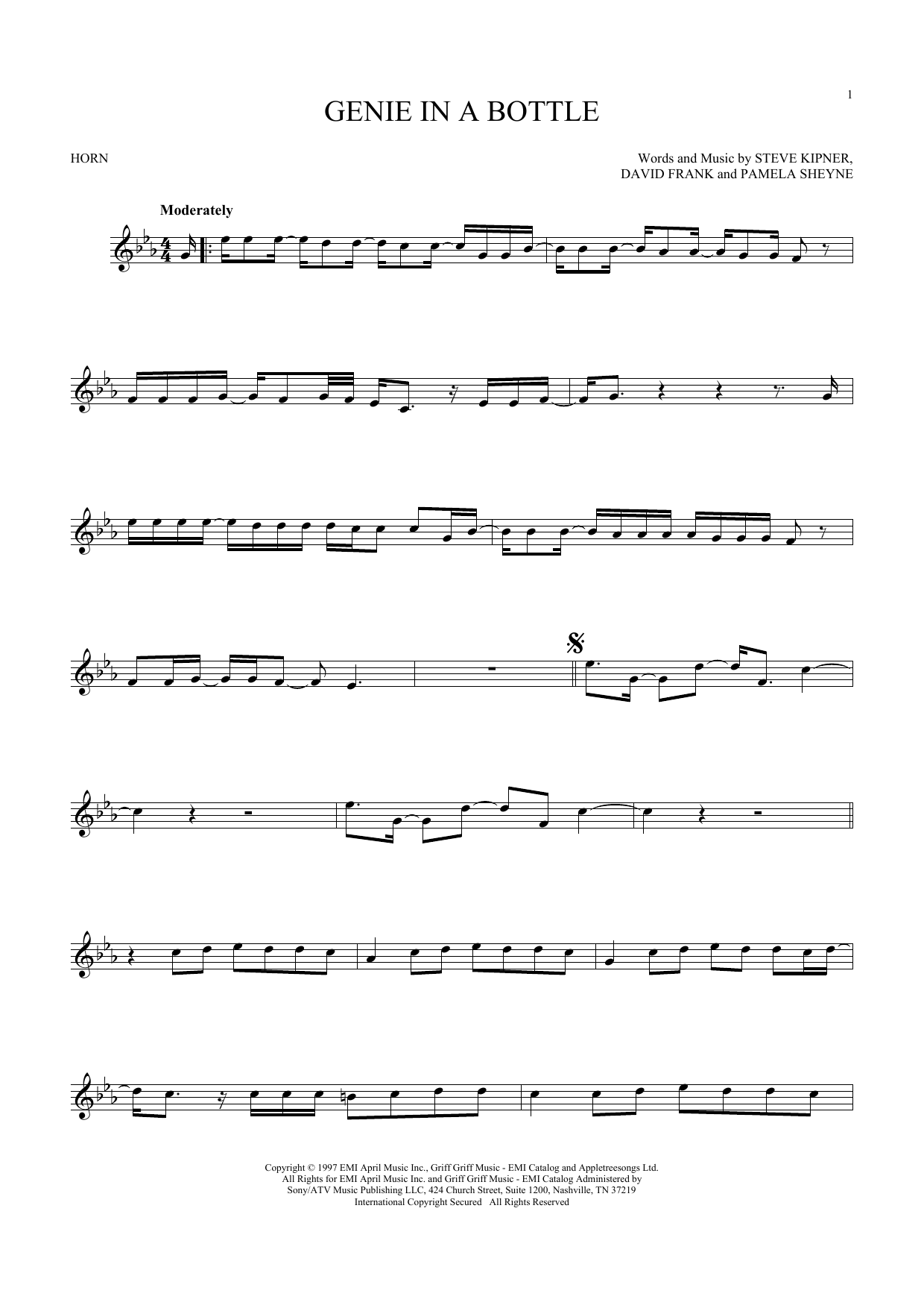 Produktgalerie: Seite 1 von 1 Genie In A Bottle, Christina Aguilera, Horn