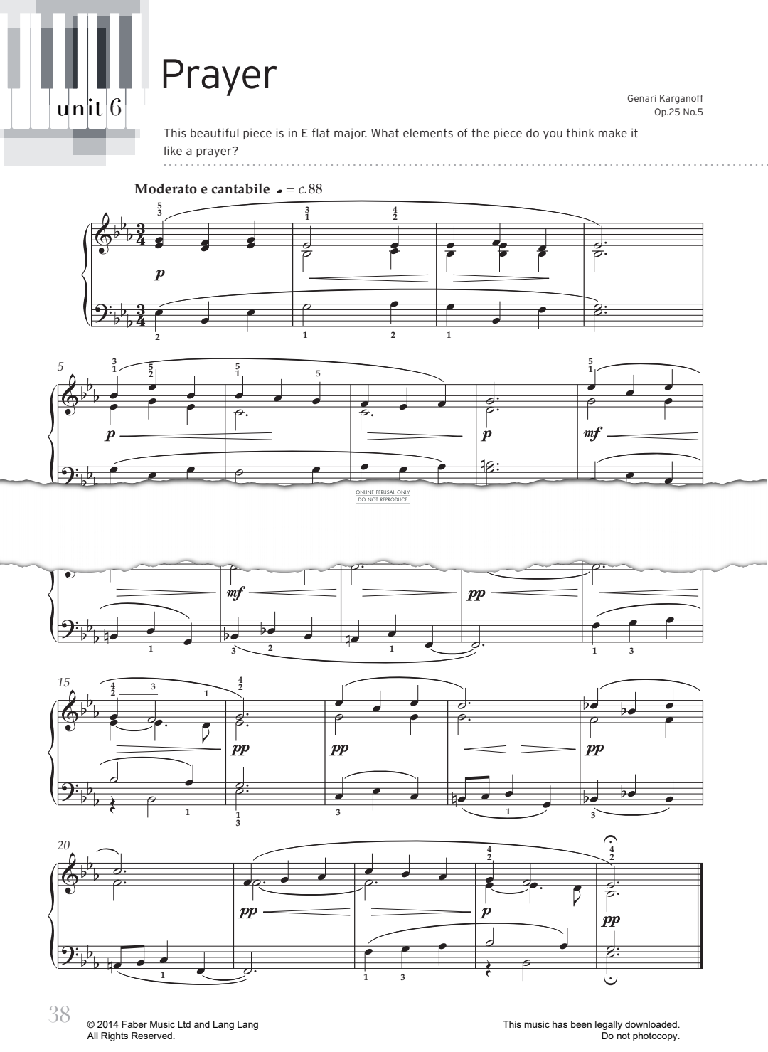 Produktgalerie: Seite 1 von 1 Prayer (Op. 25 No.5), Genari Karganoff, Klavier