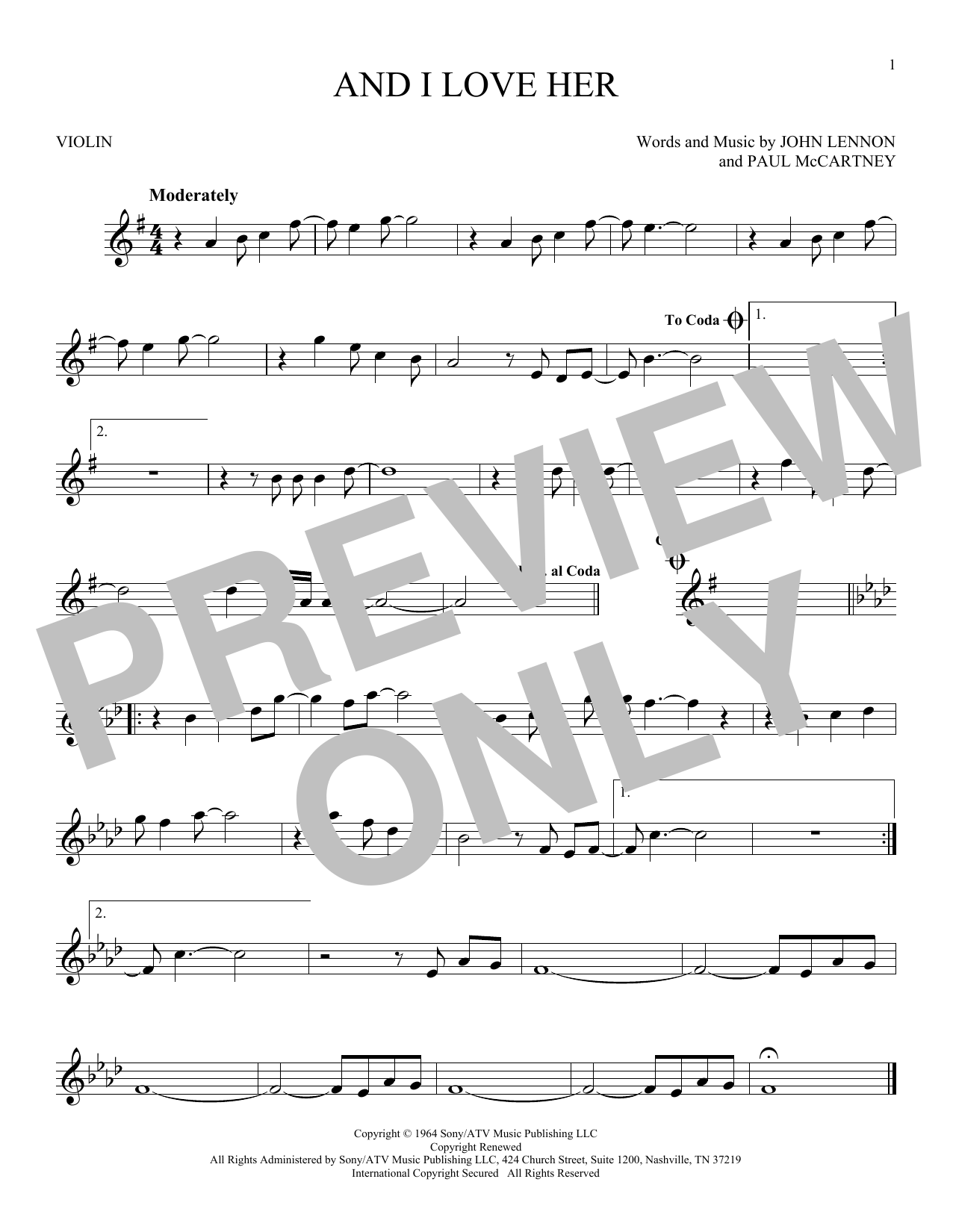 Product gallery: Page 1 of 1 And I Love Her, The Beatles