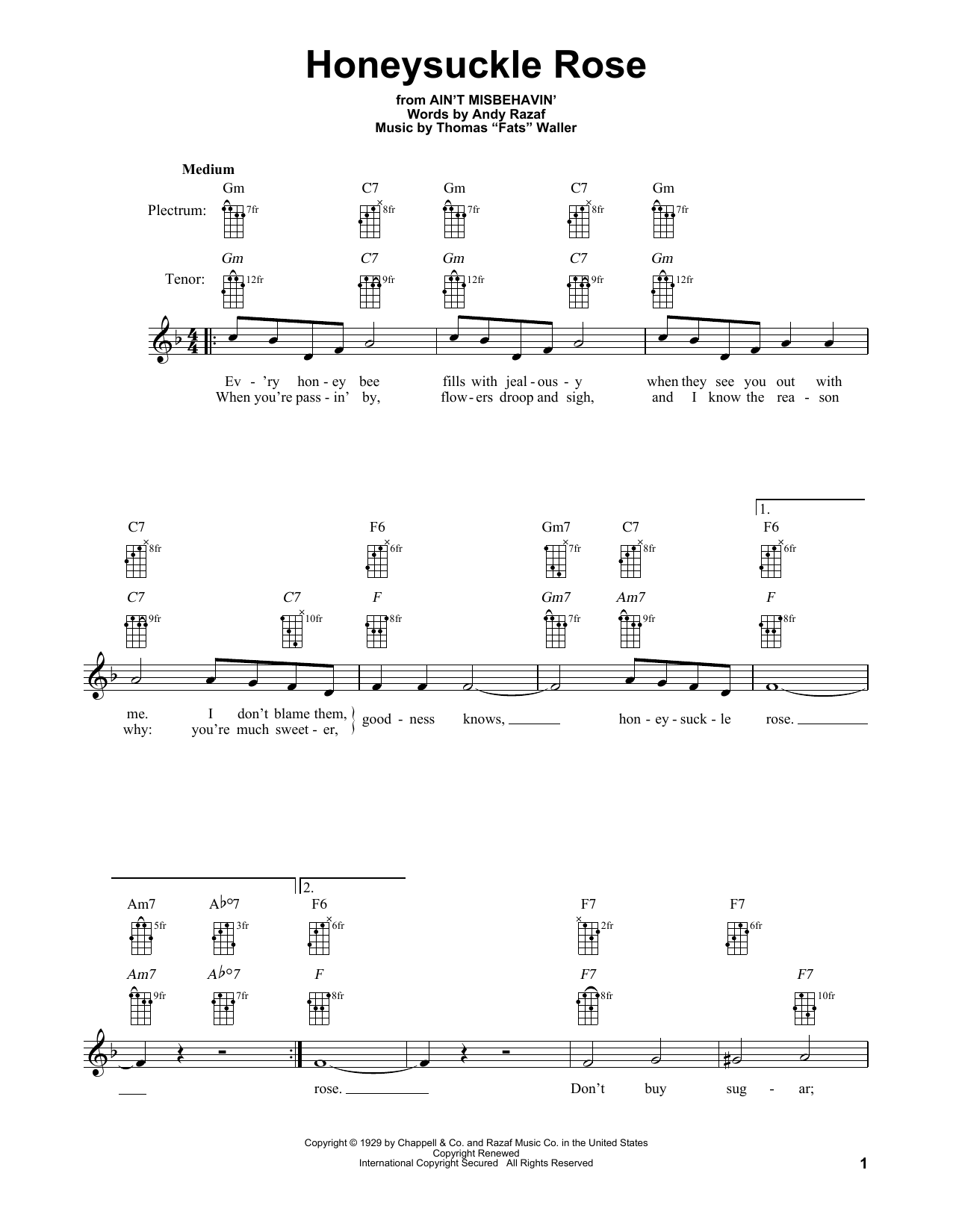 Produktgalerie: Seite 1 von 1 Honeysuckle Rose, Django Reinhardt, Banjo