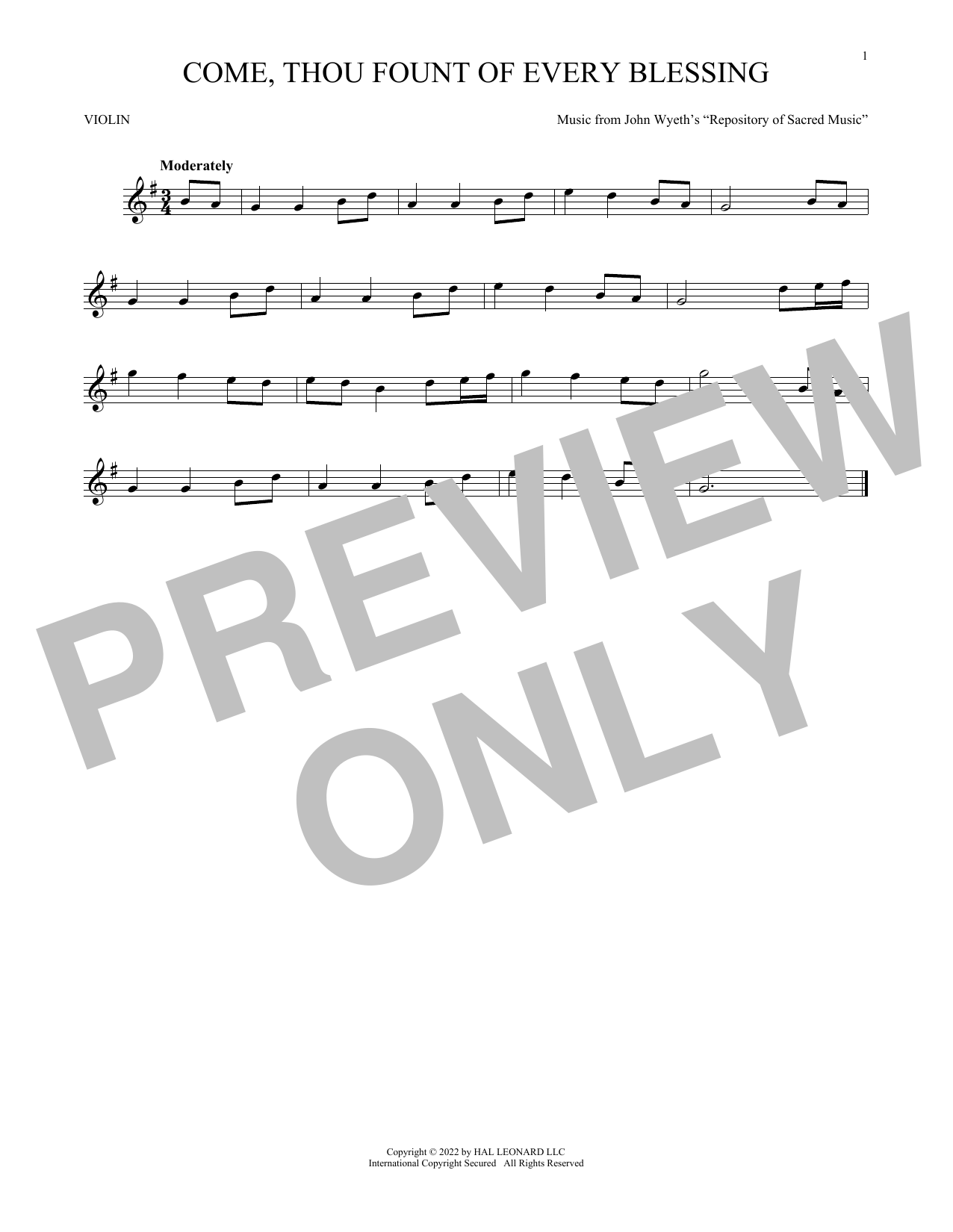 Product gallery: Page 1 of 1 Come, Thou Fount Of Every Blessing, Robert Robinson