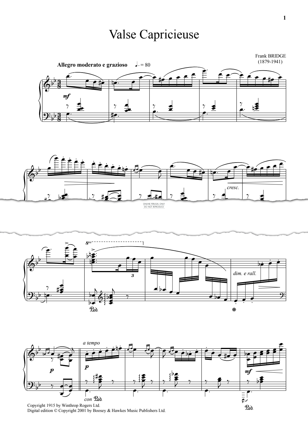 Produktgalerie: Seite 1 von 1 Valse Capricieuse, Frank Bridge, Klavier