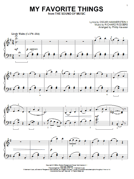 Product gallery: Page 1 of 1 My Favorite Things (arr. Phillip Keveren), Rodgers & Hammerstein