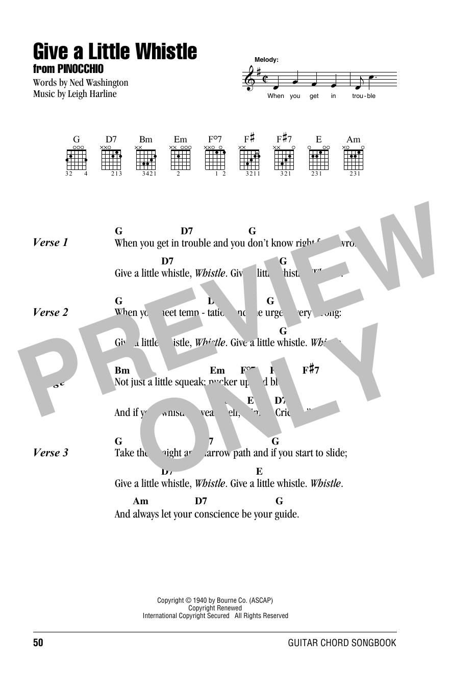 Product picture to: Give A Little Whistle (from Pinocchio)