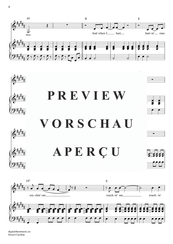 Product gallery: Page 11 of 11 Sweet Caroline , Diamond, Neil, Voice with Piano Accompaniment