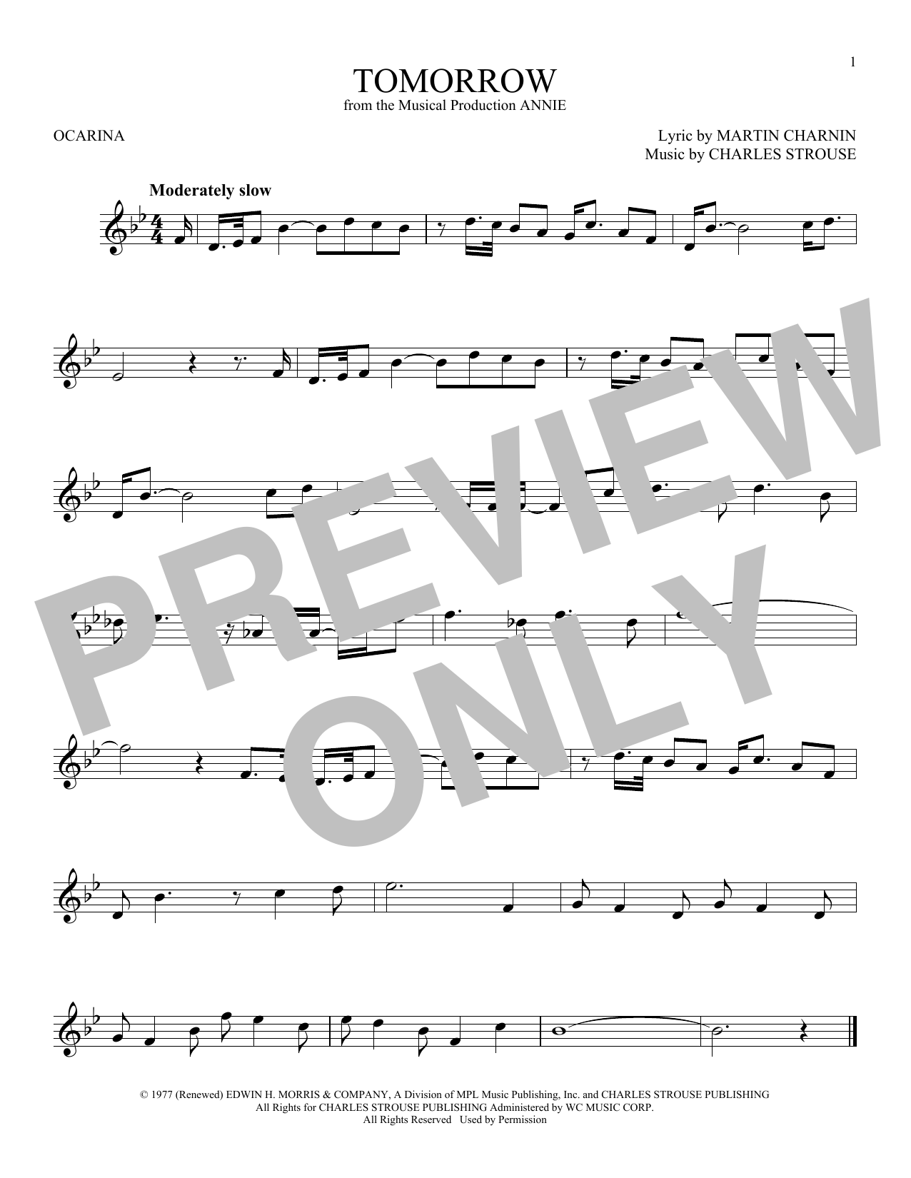 Product gallery: Page 1 of 1 Tomorrow (from Annie), Charles Strouse