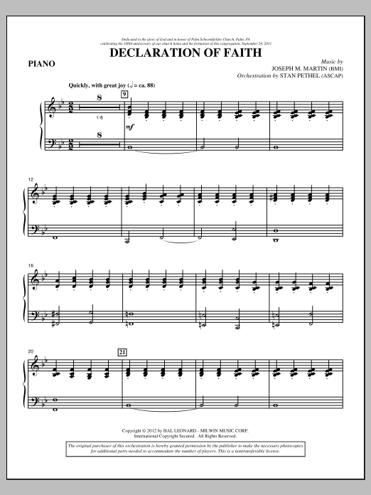 Product picture to: Declaration Of Faith - Piano
