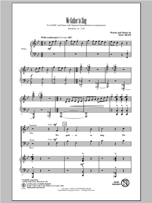 Product gallery: Page 1 of 1 We Gather To Sing, Mac Huff