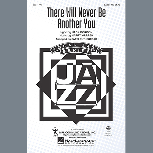 cover: There Will Never Be Another You (arr. Paris Rutherford), Mack Gordon and Harry Warren, Chor
