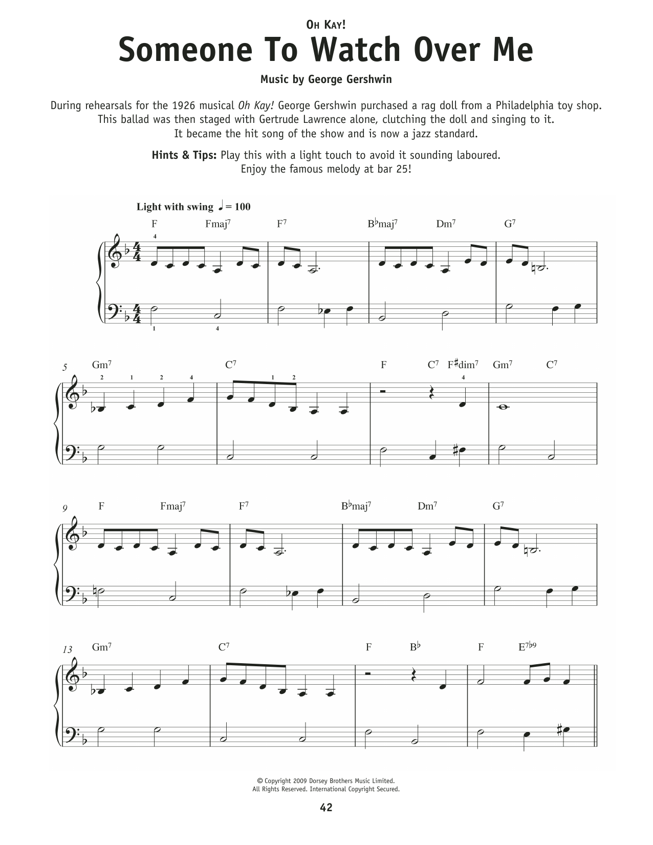 Produktgalerie: Seite 1 von 1 Someone To Watch Over Me, George Gershwin, Klavier