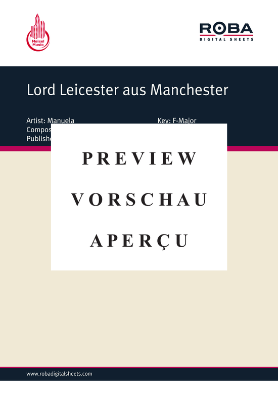 Produktgalerie: Seite 2 von 4 Lord Leicester aus Manchester, 	Manuela, Klavier und Gesang