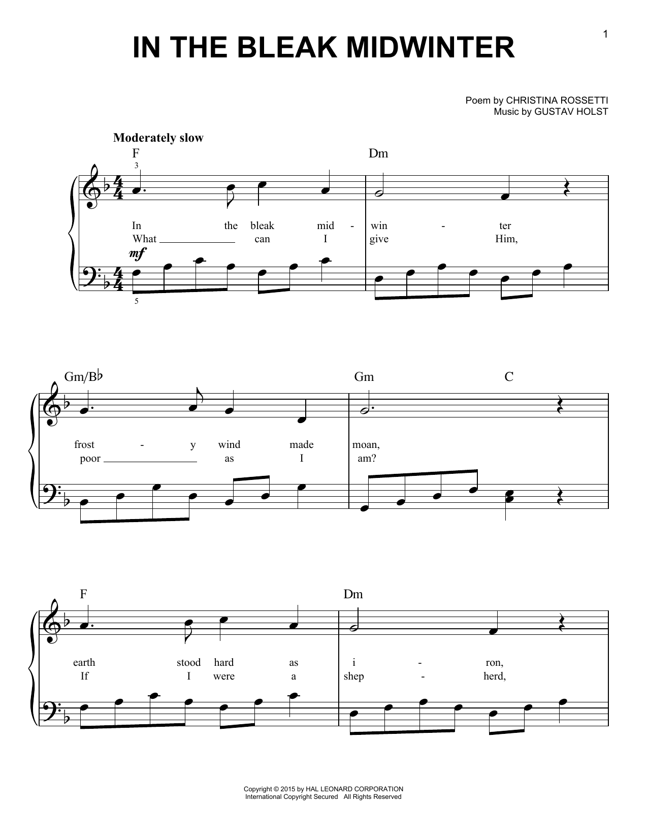 Produktgalerie: Seite 1 von 1 In The Bleak Midwinter, Christina Rossetti, Klavier