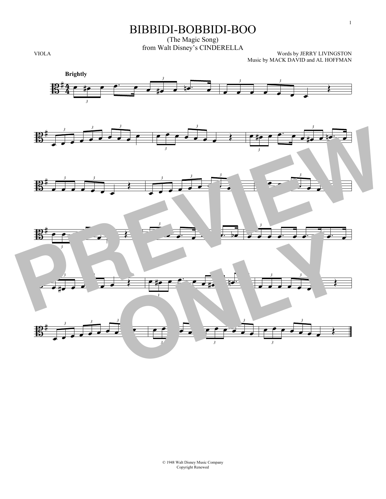 Product gallery: Page 1 of 1 Bibbidi-Bobbidi-Boo (The Magic Song) (from Cinderella), Verna Felton