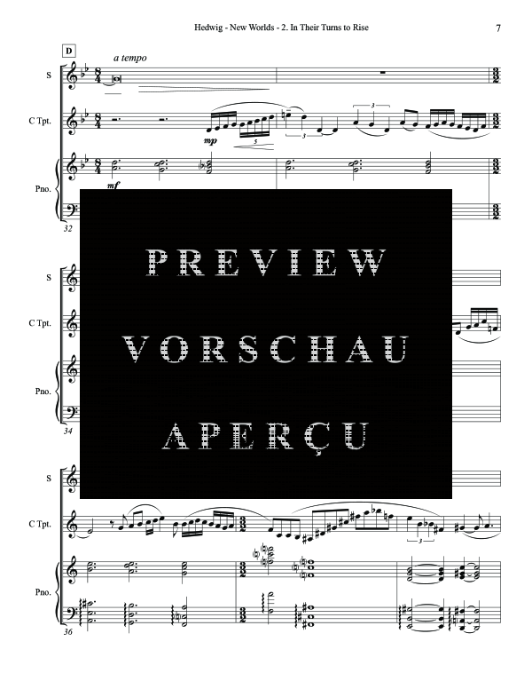 Produktgalerie: Seite 11 von 11 New Worlds, , (Trio Mezzo Sopran, Trompete in C/Flügelhorn und Klavier)