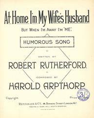cover: At Home I'm My Wife's Husband, Harold Arpthorp