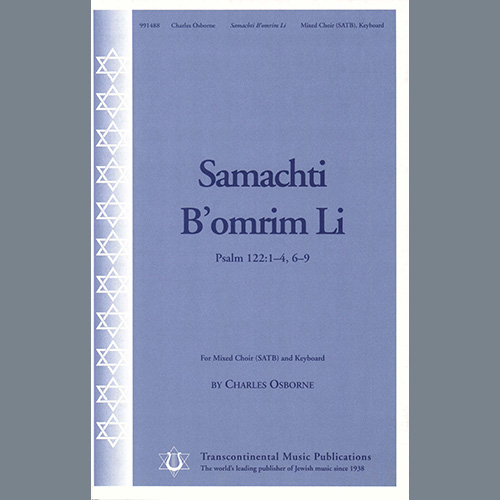 cover: Samachti B'omrim Li, Charles Osborne, Chor