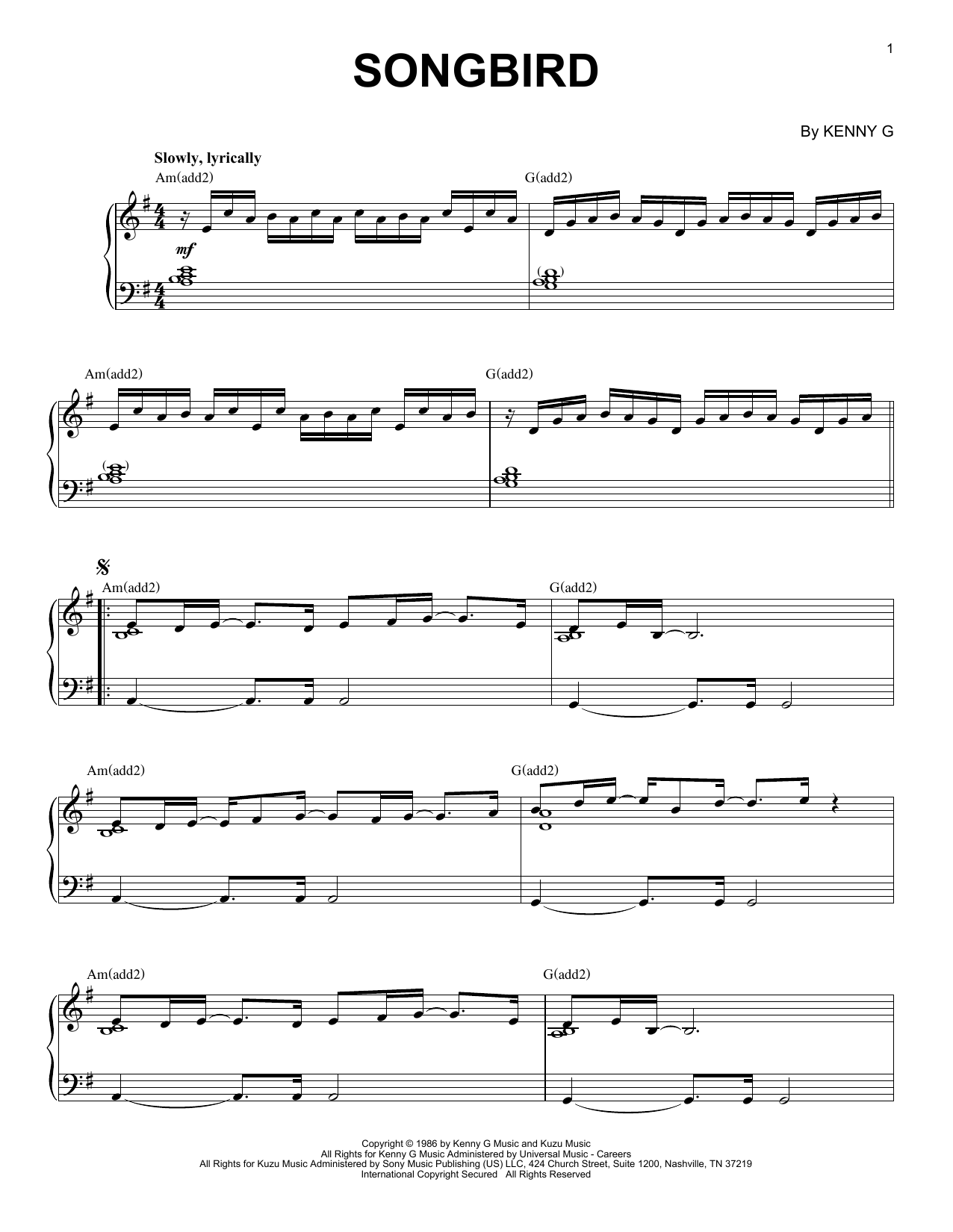 Product picture to: Songbird (arr. Larry Moore)