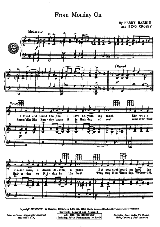 Produktbild zu: From Monday On  Bing Crosby 