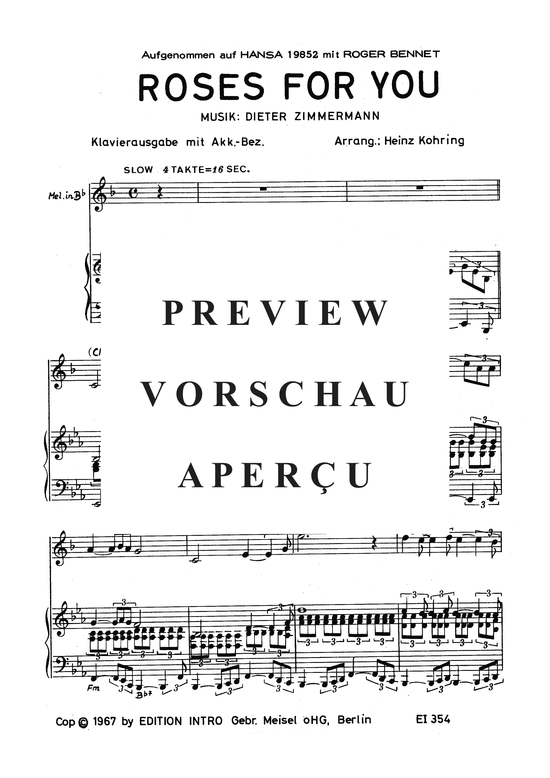 Produktgalerie: Seite 4 von 4 Roses For You, Bennet, 	Roger, Klavier und Gesang