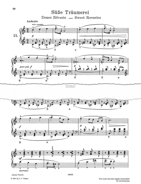 Produktgalerie: Seite 1 von 1 Süße Träumerei, Pyotr Ilyich Tchaikovsky, Klavier