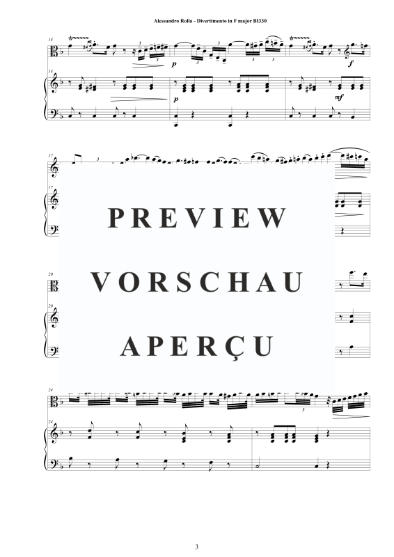 Produktgalerie: Seite 4 von 11 Divertimento in F-Dur BI 330, , Viola und Klavier