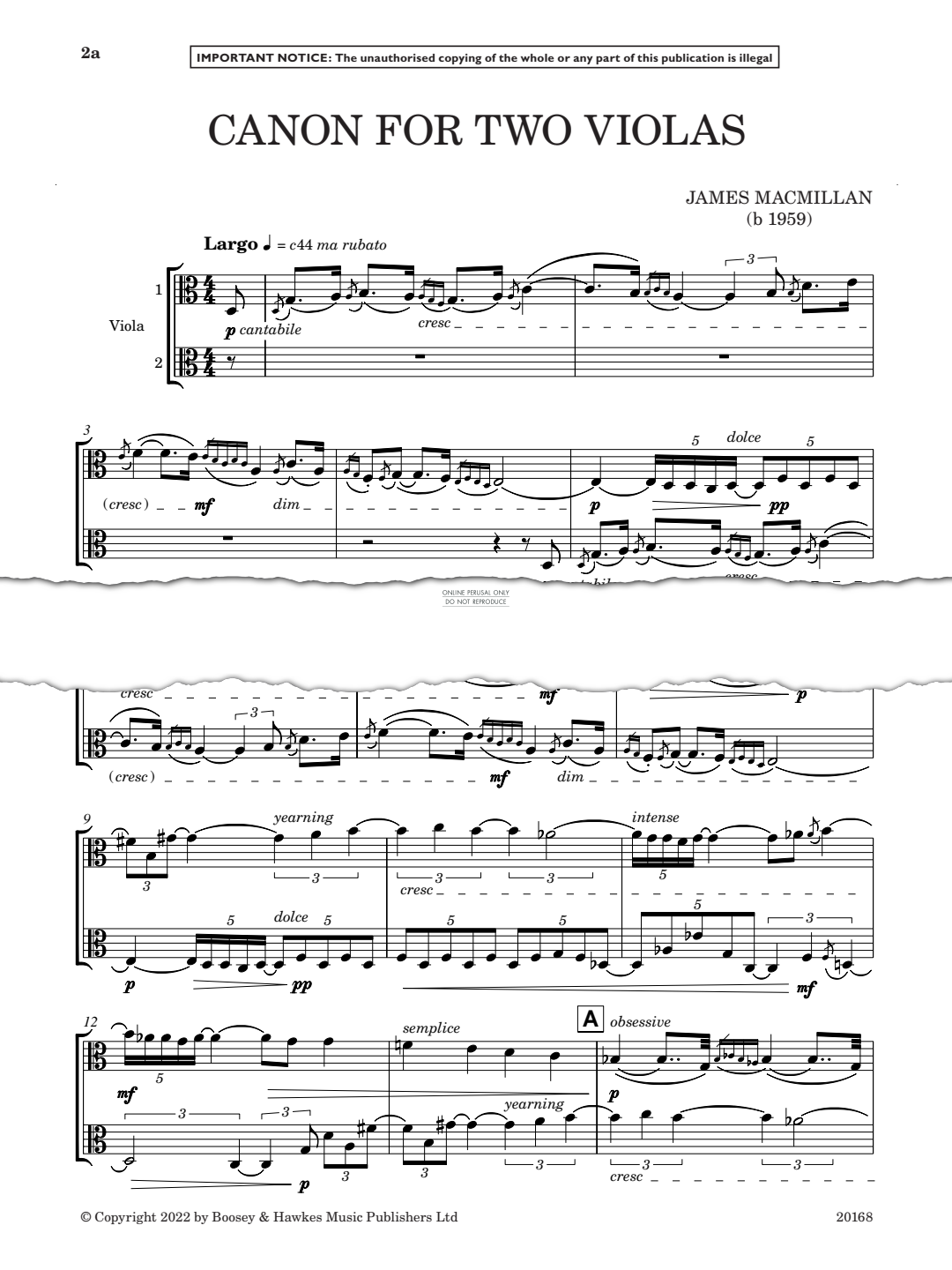 Produktgalerie: Seite 1 von 1 Canon for Two Violas, James MacMillan, Viola
