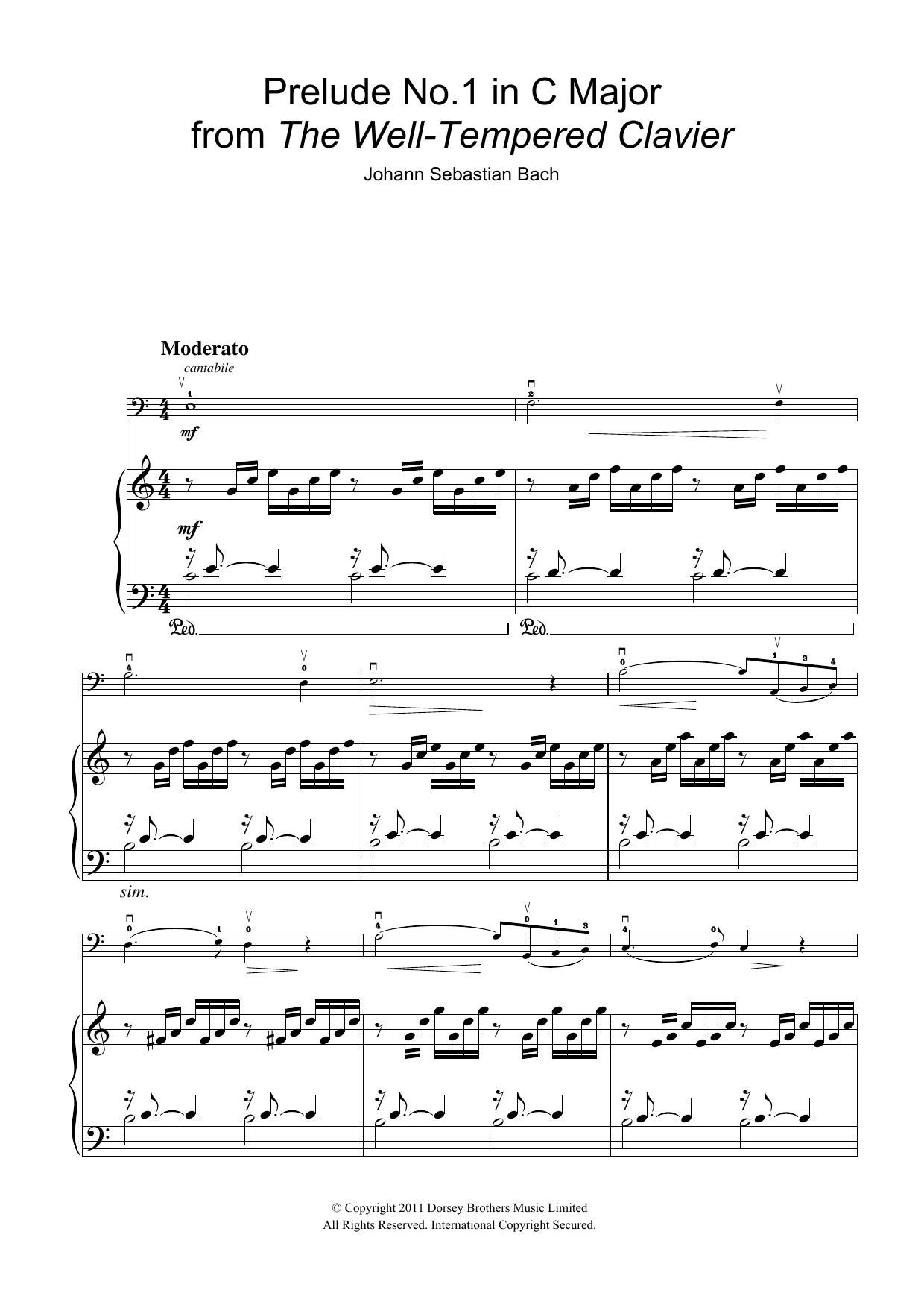 Produktgalerie: Seite 1 von 1 Prelude No.1 in C Major (from The Well-Tempered Clavier, Bk.1), Johann Sebastian Bach, Klavier, Violoncello