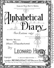 cover: An Alphabetical Diary, Leonard Henry, Gesang, Klavier