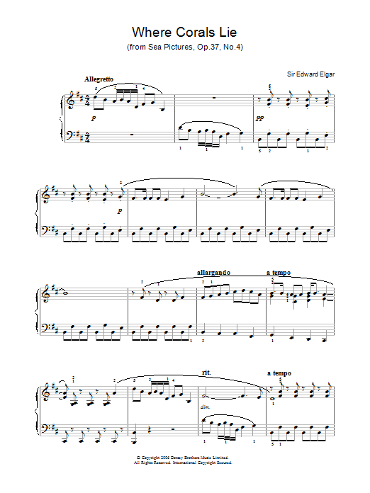 Product gallery: Page 1 of 1 Where Corals Lie (from Sea Pictures, Op.37, No.4), Edward Elgar